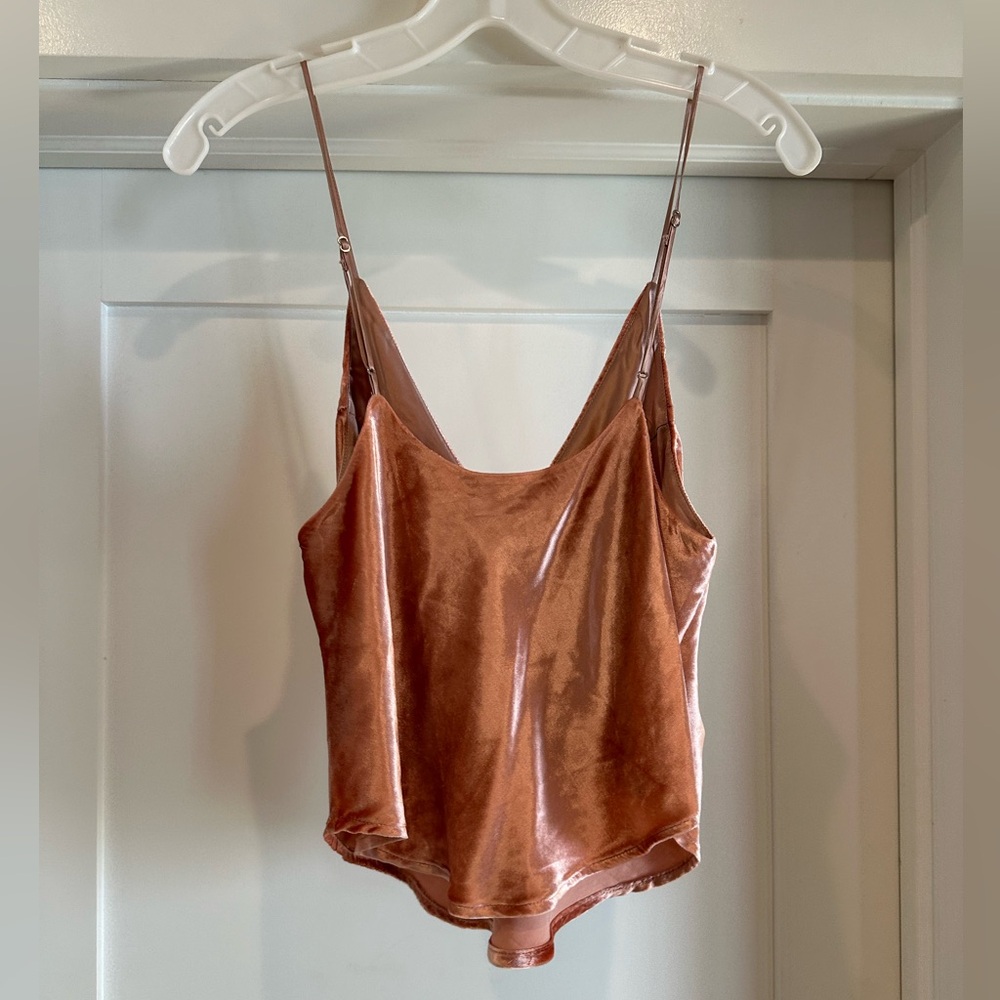 Fleur Du Mal Flamingo Pink Velvet Crop Camisole Tank Size M - Picture 4 of 8